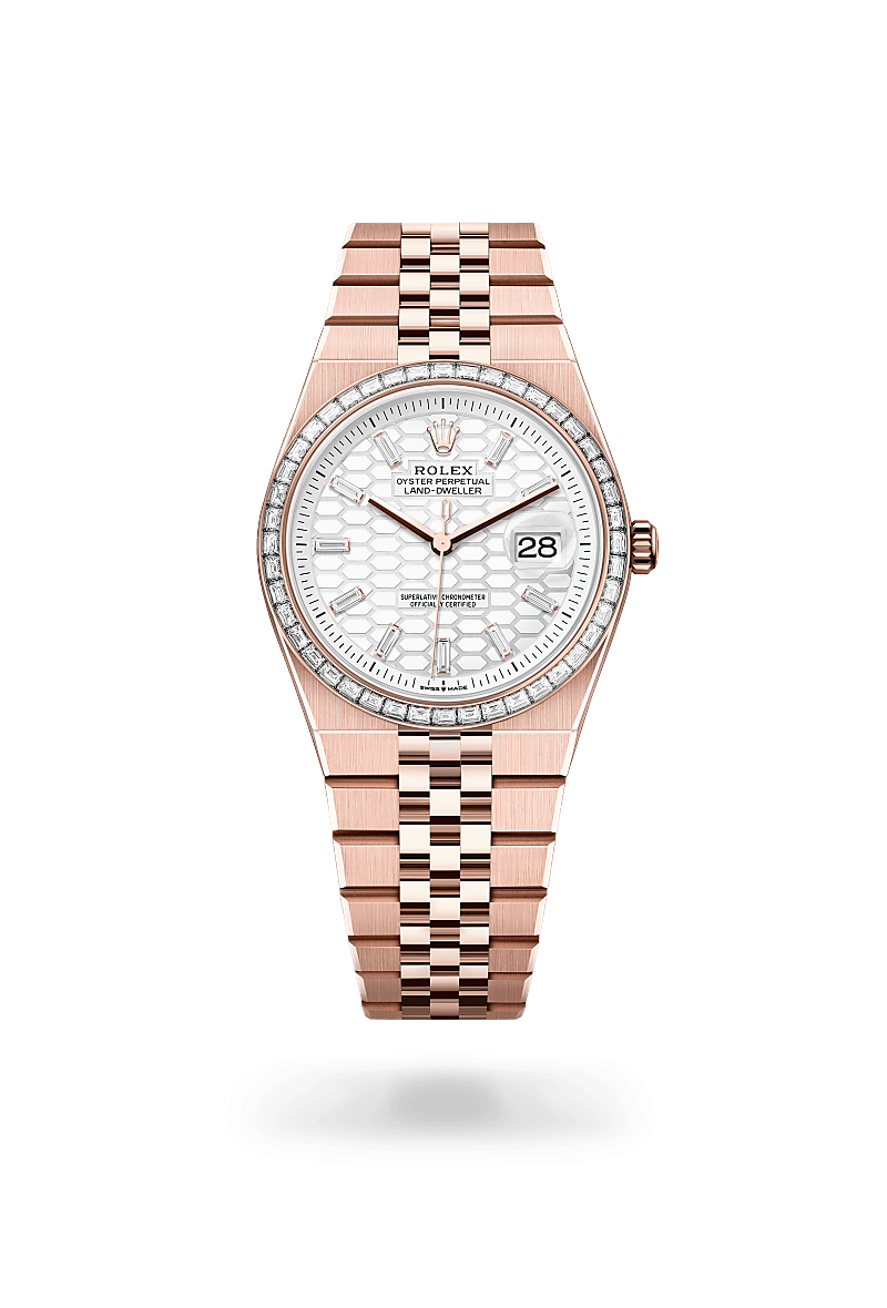 Rolex Land-Dweller I Everosé guld och diamanter - m127285tbr-0002 - Bergströms Ur