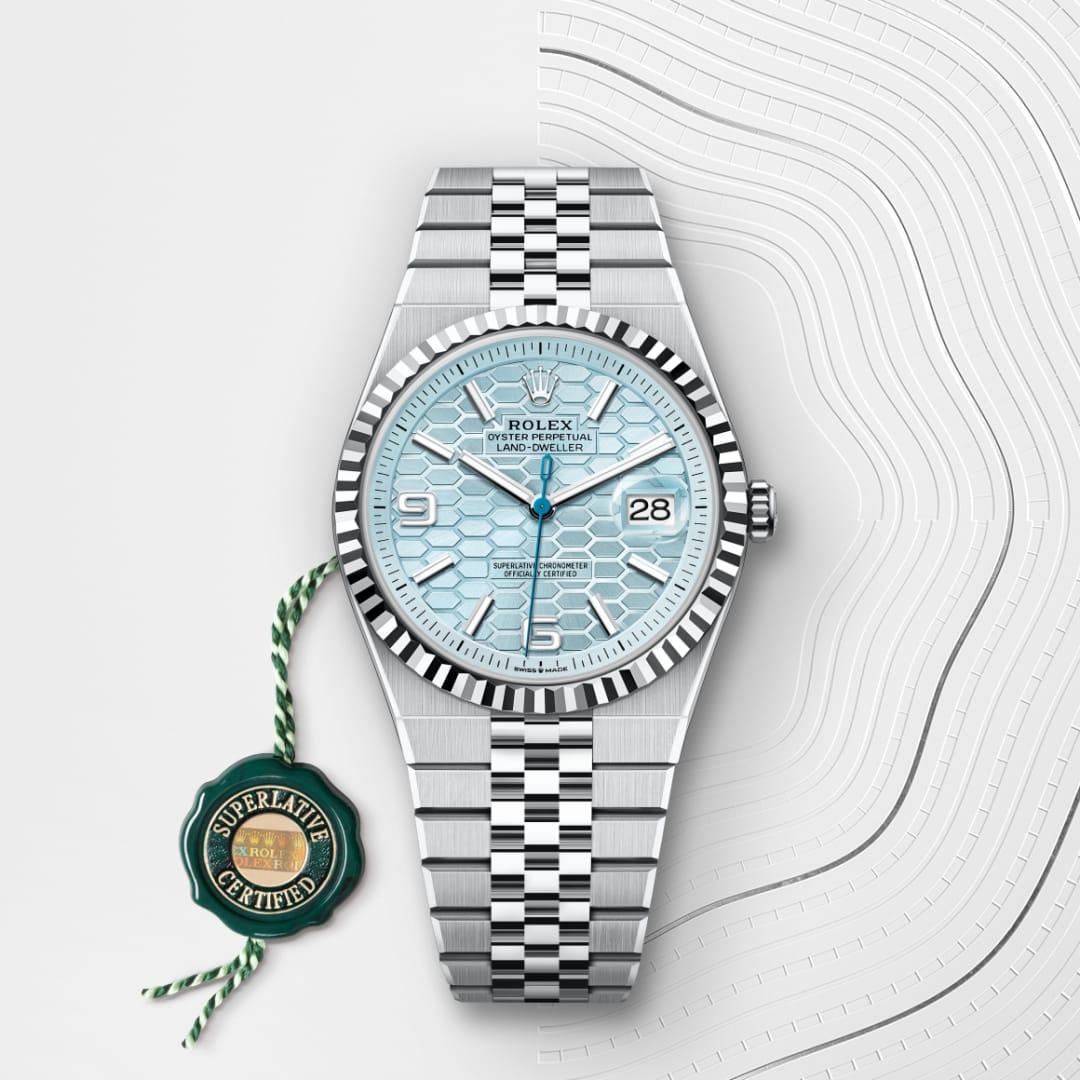Rolex Land-Dweller I Oystersteel och vitt guld - m127336-0001 - Bergströms Ur