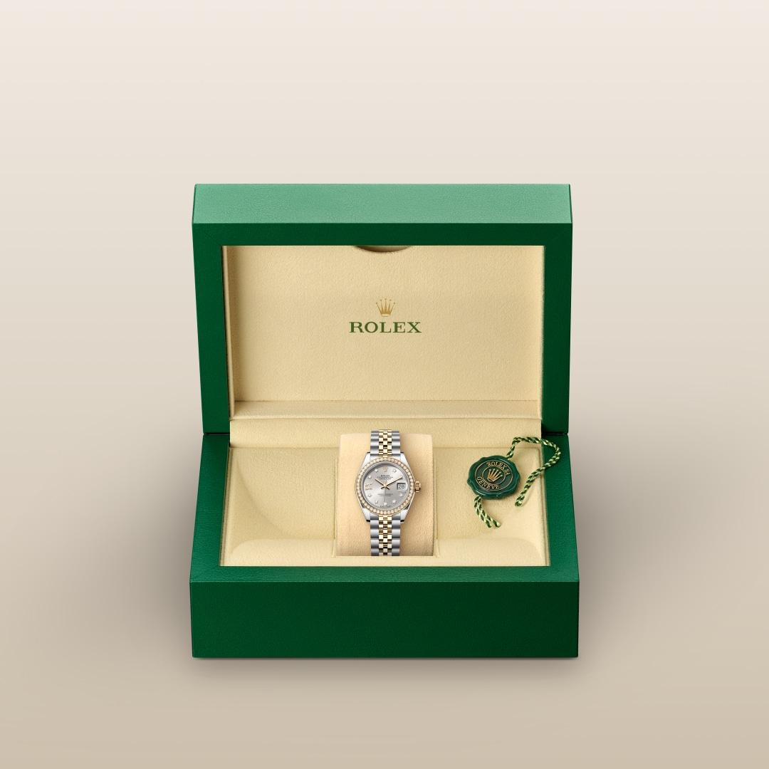 Rolex Lady-Datejust I Oystersteel, gult guld och diamanter - M279383RBR-0003 - Bergströms Ur