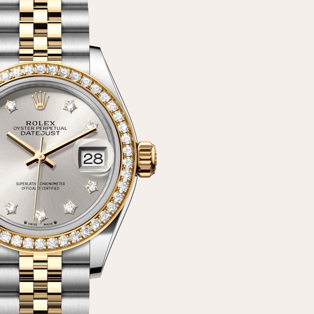 Rolex Lady-Datejust I Oystersteel, gult guld och diamanter - M279383RBR-0003 - Bergströms Ur