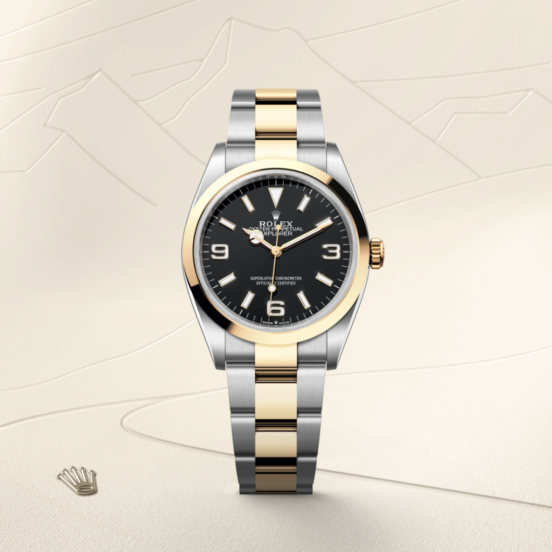 Rolex Explorer 36 I Oystersteel och Gult guld- M124273-0001 - Bergströms Ur