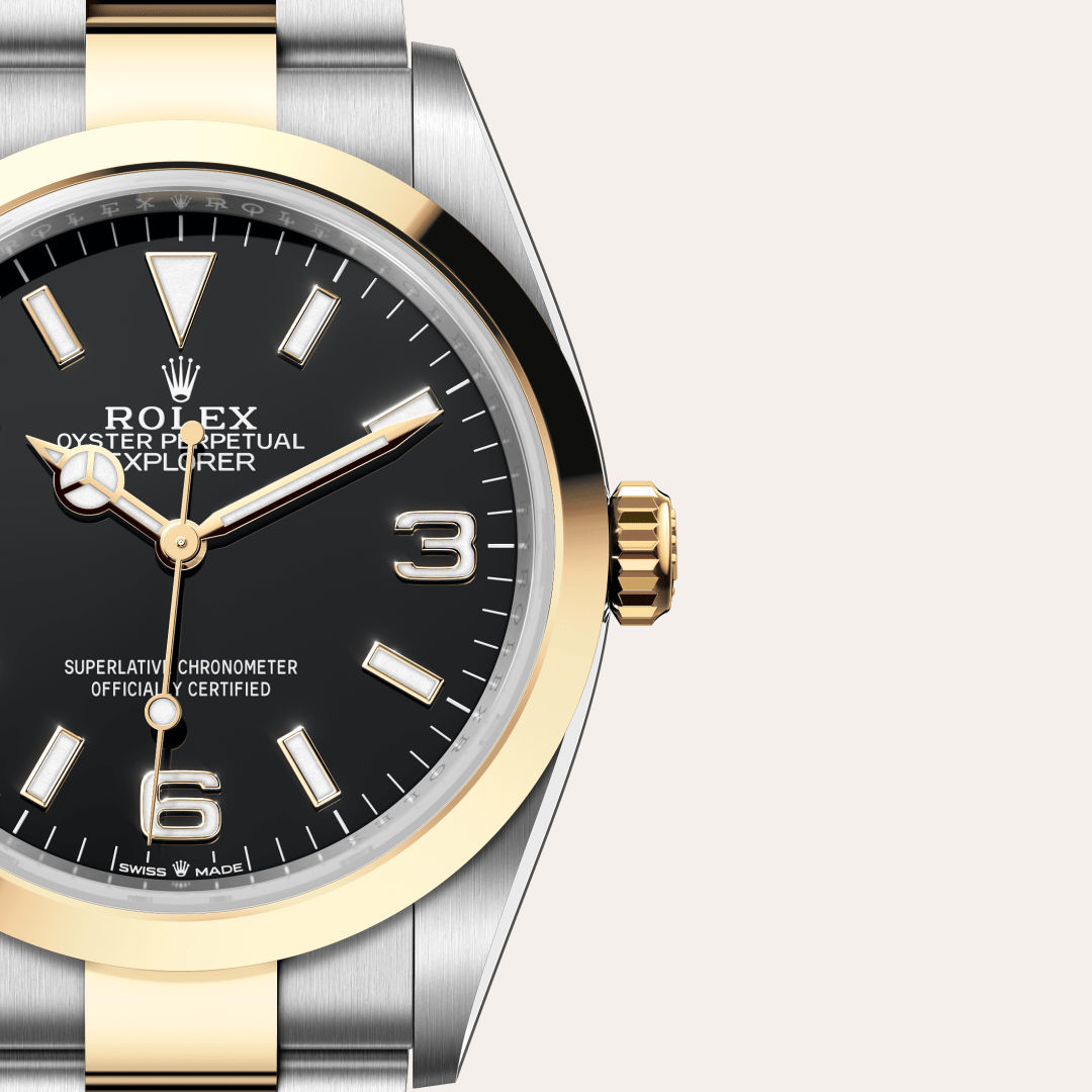 Rolex Explorer 36 I Oystersteel och Gult guld- M124273-0001 - Bergströms Ur