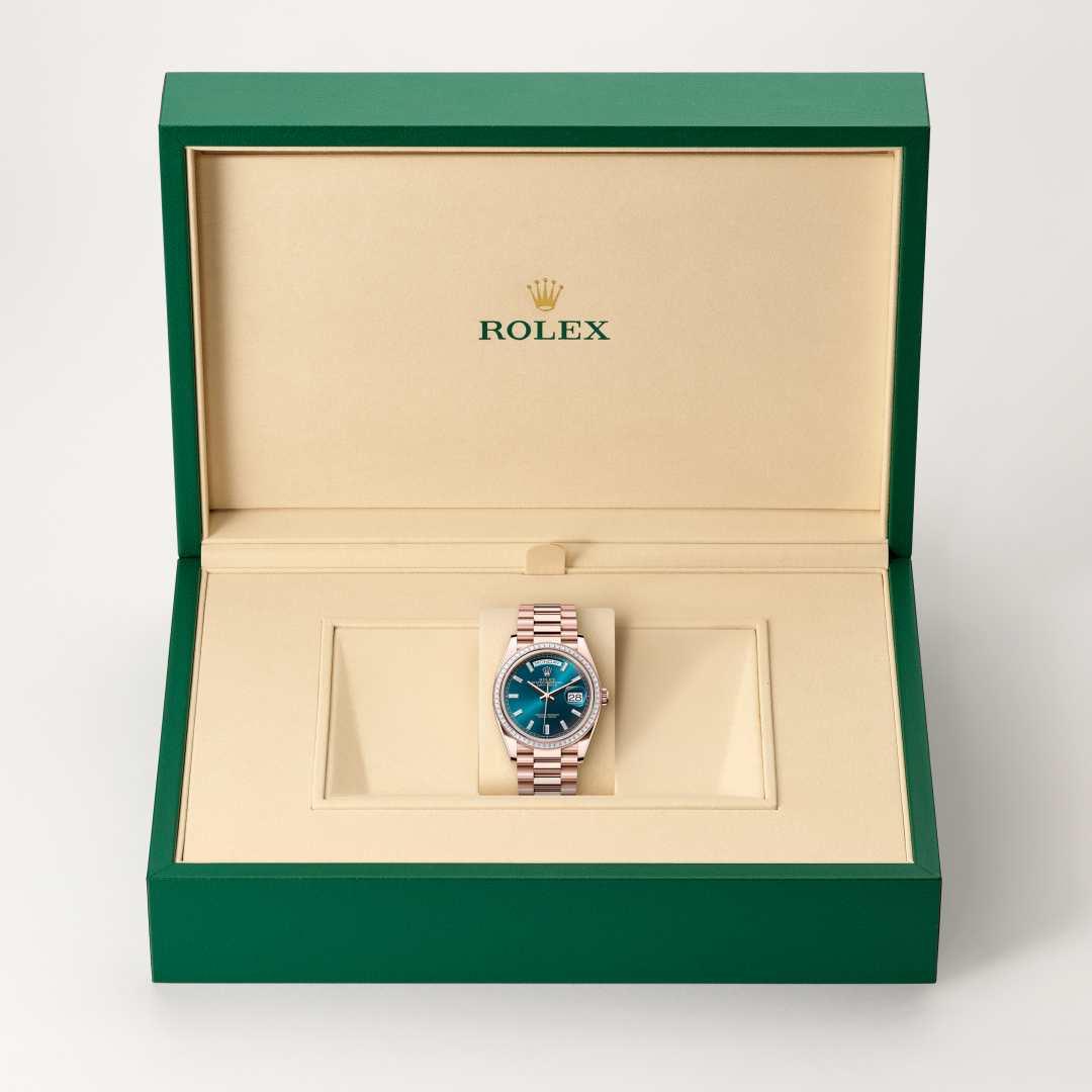 Rolex Day-Date i Everose guld och diamanter - M128395TBR-0032 - Bergströms Ur